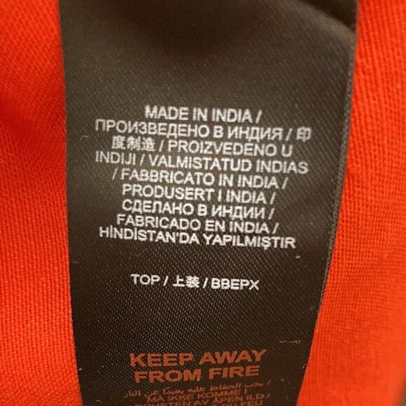 Simply Be Mandarin Red Balloon Sleeve Cotton Blend Plus Size Peplum Top - Picture 8 of 11